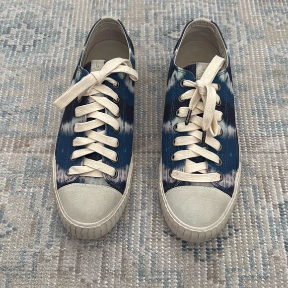 John Varvatos Men's Vulcanized Tie-dye Printed Sneakers In Vapor Grey size 9.5 - Picture 3 of 10